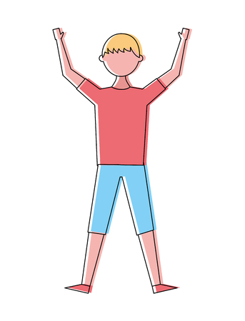 Jumping young people male man vector illustrationのイラスト素材