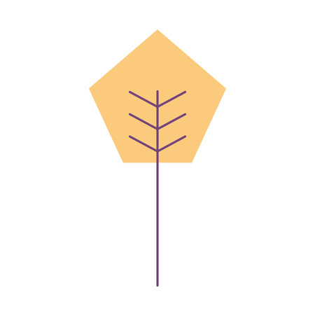 cartoon geometric tree nature spring concept vector illustrationのイラスト素材