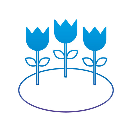 Decorative flowers vector illustration degrade color imageのイラスト素材