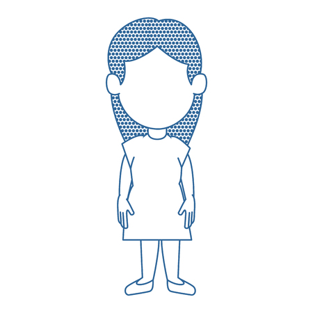 happy little girl character vector illustration designのイラスト素材