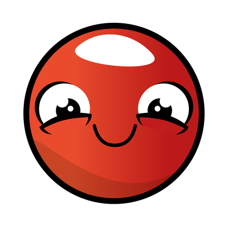 emoticon face kawaii character vector illustration designのイラスト素材