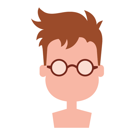 happy little boy shirtless character vector illustration designのイラスト素材