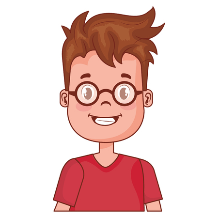 happy little boy character vector illustration designのイラスト素材