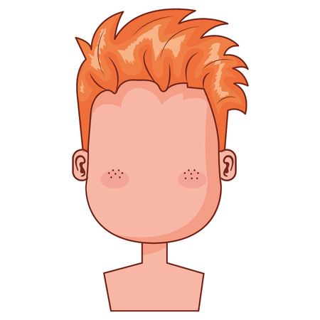 happy little boy shirtless character vector illustration designのイラスト素材