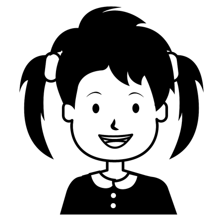 happy little girl character vector illustration designのイラスト素材