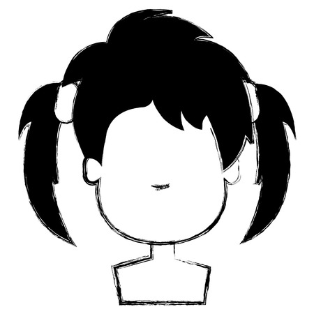 happy little girl shirtless character vector illustration designのイラスト素材