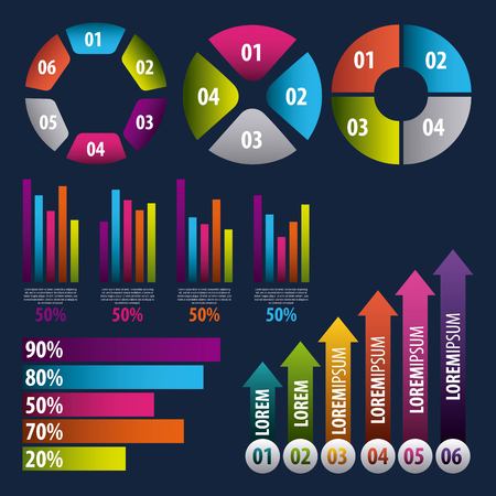 infographics elements collection business presentation vector illustrationのイラスト素材