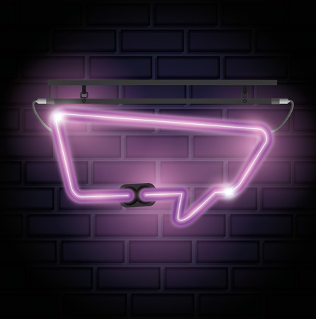 speech bubble neon label icon vector illustration designのイラスト素材