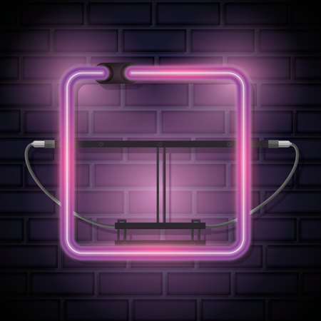 iluminated neon label icon vector illustration designのイラスト素材