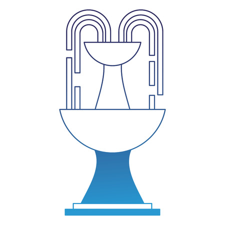 fountain water decoration architecture image vector illustration degraded blueのイラスト素材