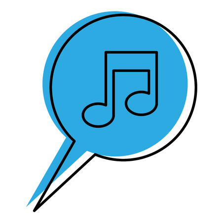 speech bubble note music sound media vector illustrationのイラスト素材
