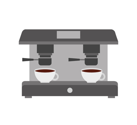 machine make coffee and two cups vector illustrationのイラスト素材