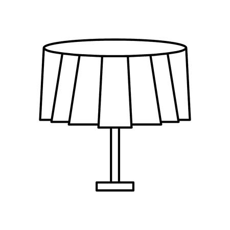 round table with tablecloth furniture restaurant vector illustration outline designのイラスト素材