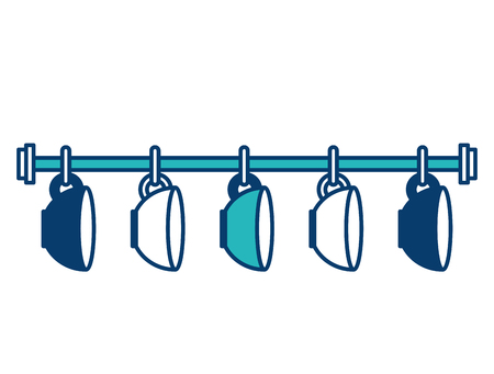 hanging coffee cups decoration image vector illustration green and blue designのイラスト素材