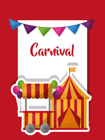 carnival funfair festival celebration funny vector illustrationのイラスト素材