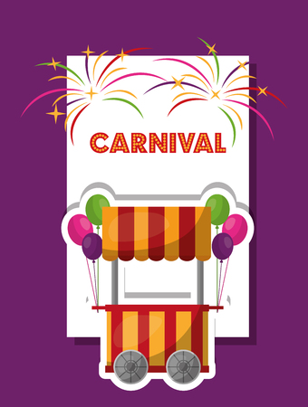 carnival card amusement festival celebration card vector illustrationのイラスト素材
