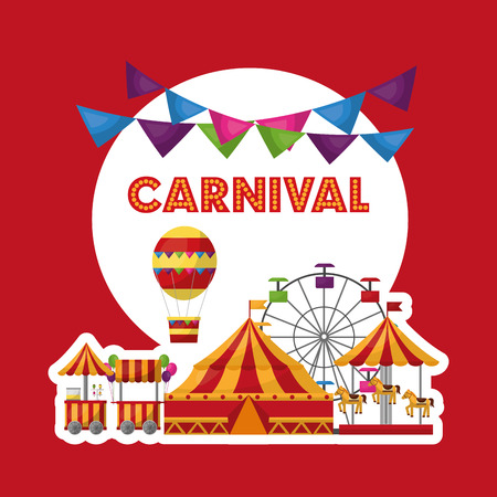 carnival fair festival amusement entertainment vector illustrationのイラスト素材