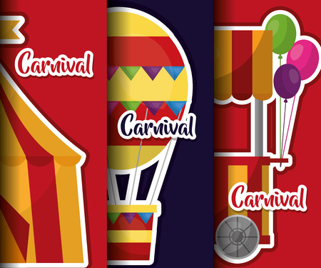 carnival tent balloon fetival decoration vector illustrationのイラスト素材