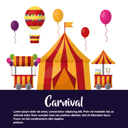 carnival circus tent booths balloons vector illustrationのイラスト素材