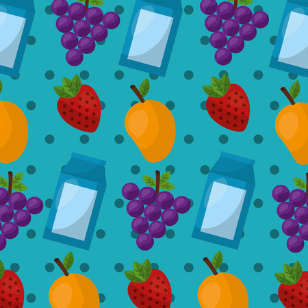 grapes mango strawberry healthy foods lifestyle background vector illustrationのイラスト素材