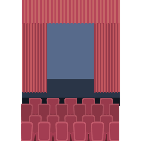 theater cinema curtains and seats vector illustrationのイラスト素材