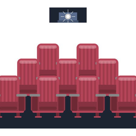 cinema film projector light seats vector illustrationのイラスト素材