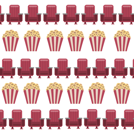 cinema background popcorn and seats vector illustrationのイラスト素材