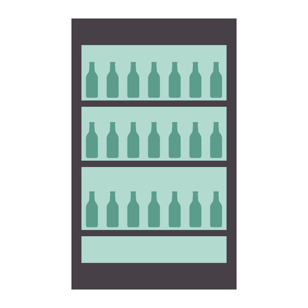 fridge with bottles drink beverages vector illustrationのイラスト素材
