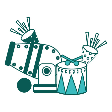 circus cannon drum fireworks celebration image vector illustration green imageのイラスト素材