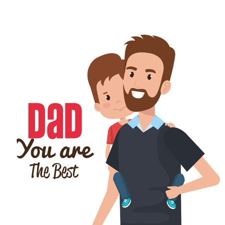 happy fathers day characters vector illustration designのイラスト素材