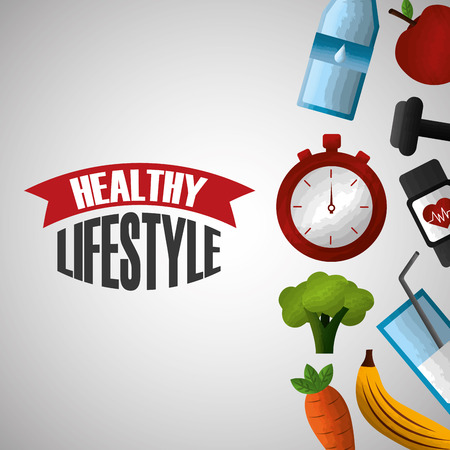 healthy lifestyle sport gym diet balance vector illustrationのイラスト素材