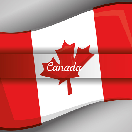 canada flag maple leaf patriot national vector illustrationのイラスト素材