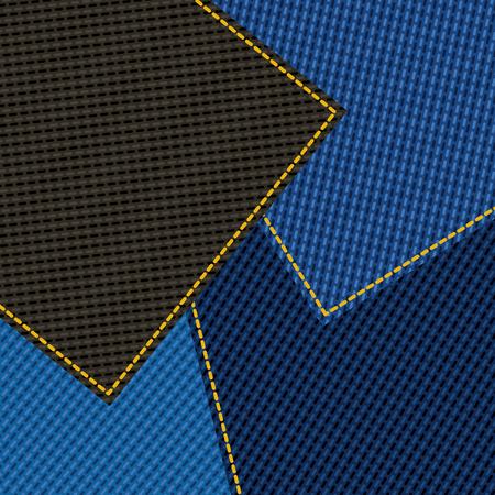 denim square patches fashion pattern vector illustrationのイラスト素材