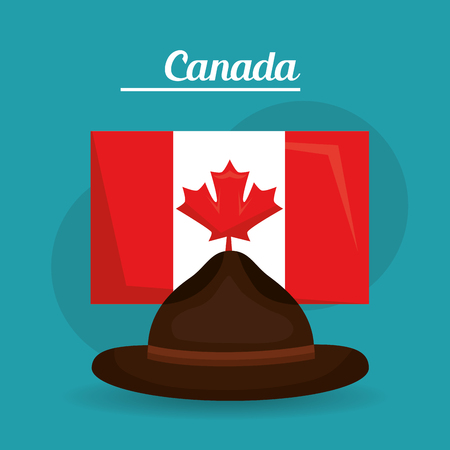 hat policeman flag canadian symbol vector illustrationのイラスト素材