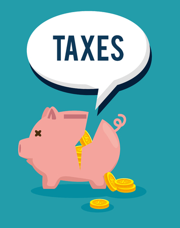 tax day time set icons vector illustration designのイラスト素材