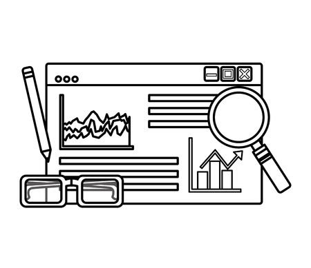 statistics infographic set icons vector illustration designのイラスト素材