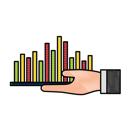 Hand with statistics infographic vector illustration designのイラスト素材
