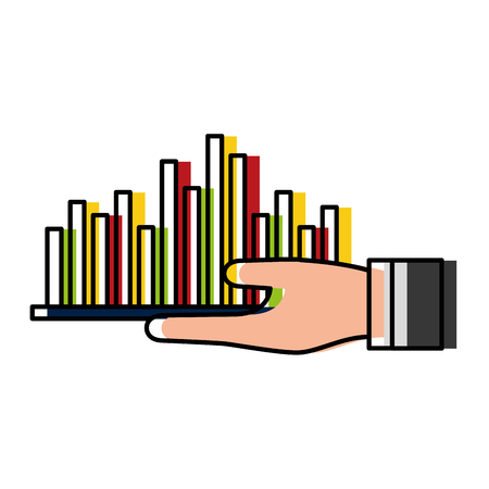 hand with statistics infographic vector illustration designのイラスト素材