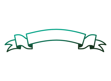 ribbon banner scroll ornament icon vector illustration degraded color greenのイラスト素材