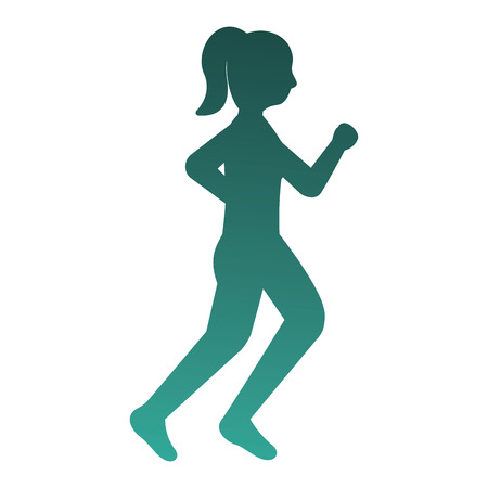 woman running silhouette icon vector illustration designのイラスト素材