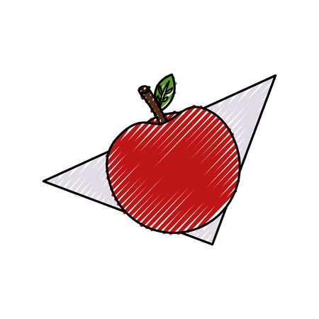 fresh apple fruit in napkin vector illustration designのイラスト素材