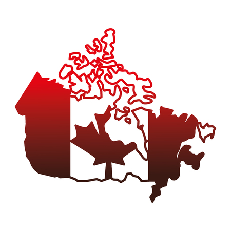 canadian map with flag vector illustration designのイラスト素材