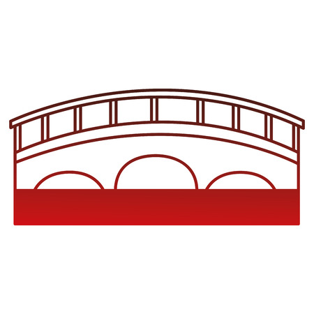 bridge with water scene vector illustration designのイラスト素材
