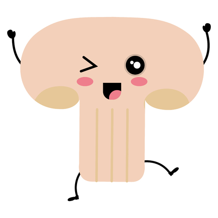 mushroom vegetable healthy food vector illustration designのイラスト素材