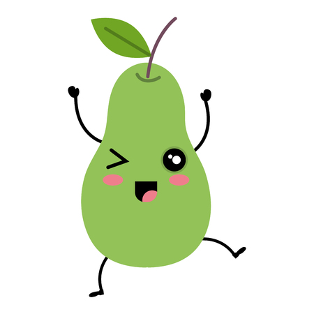 fresh pear fruit icon vector illustration designのイラスト素材