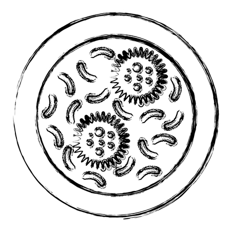 bacterial culture biolological icon vector illustration designのイラスト素材
