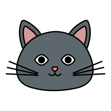 cute cat head pet friendly vector illustration designのイラスト素材
