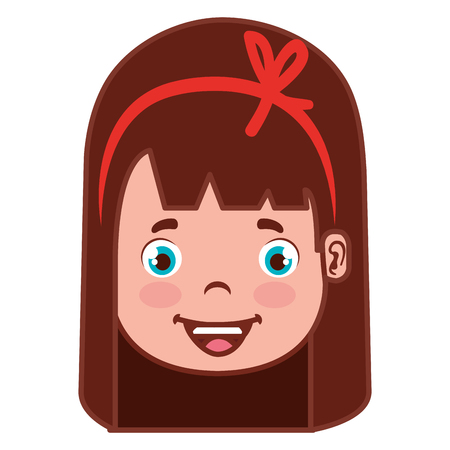 little girl head icon vector illustration designのイラスト素材