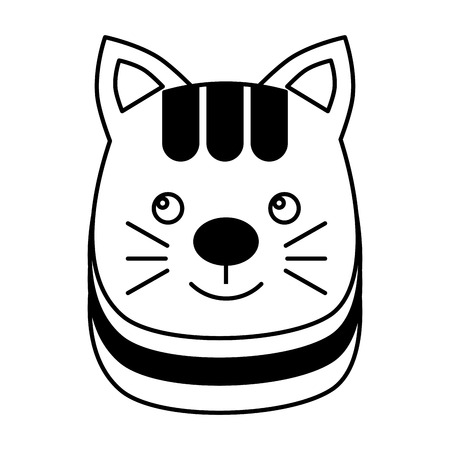 cute head kitty patch decoration vector illustrationのイラスト素材