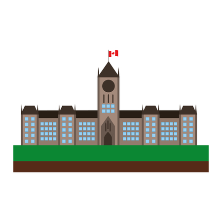 ottawa canada parliament building facade vector illustration designのイラスト素材